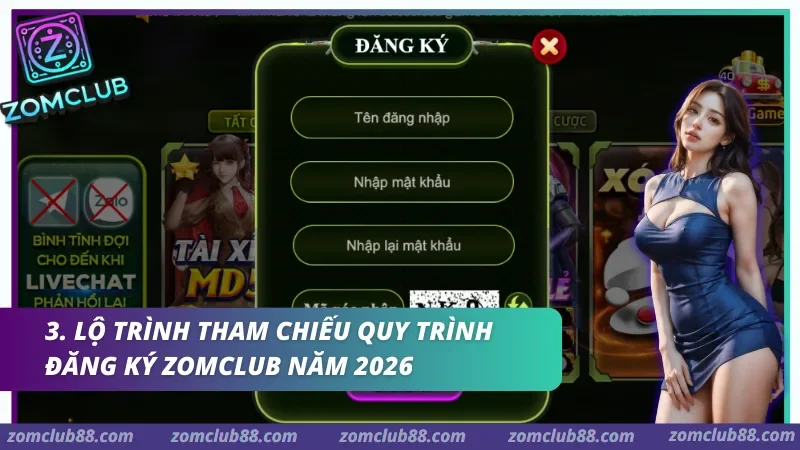 Các bước đăng ký ZomClub gồm truy cập biểu mẫu nhập thông tin và xác minh tài khoản