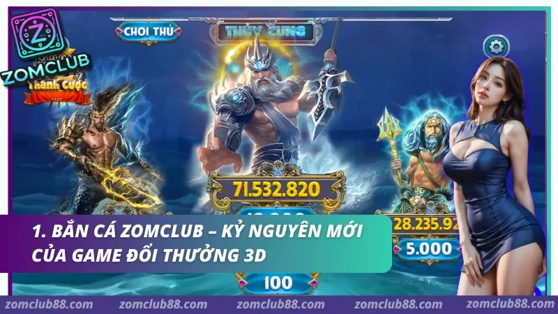 Hướng dẫn bắn cá Zomclub cho người mới với giao diện phòng chơi mục tiêu và mức đạn