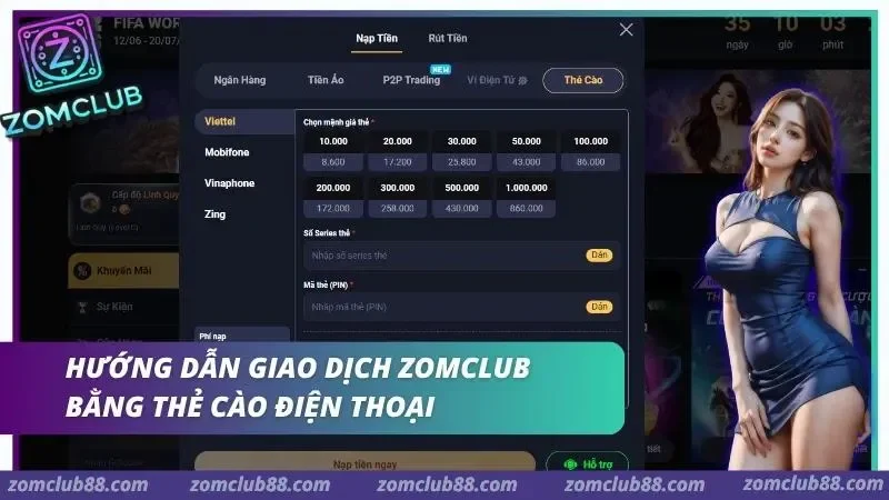 Hình ảnh Cach Nap Tien Zomclub Bang The Cao Dien Thoai 2 trong bài viết Cách Nạp Tiền ZomClub Bằng Thẻ Cào Điện Thoại Chi Tiết Nhất. Quy trình thanh toán bằng thẻ cào điện thoại chỉ 1 phút