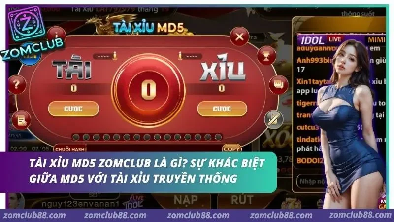 Hình ảnh Tai Xiu Md5 Zomclub 1 1 trong bài viết Tài Xỉu MD5 ZOMCLUB: Giải Mã Thuật Toán Và Bí Kíp Soi Cầu. Tài xỉu truyền thống với MD5 qua từng góc nhìn